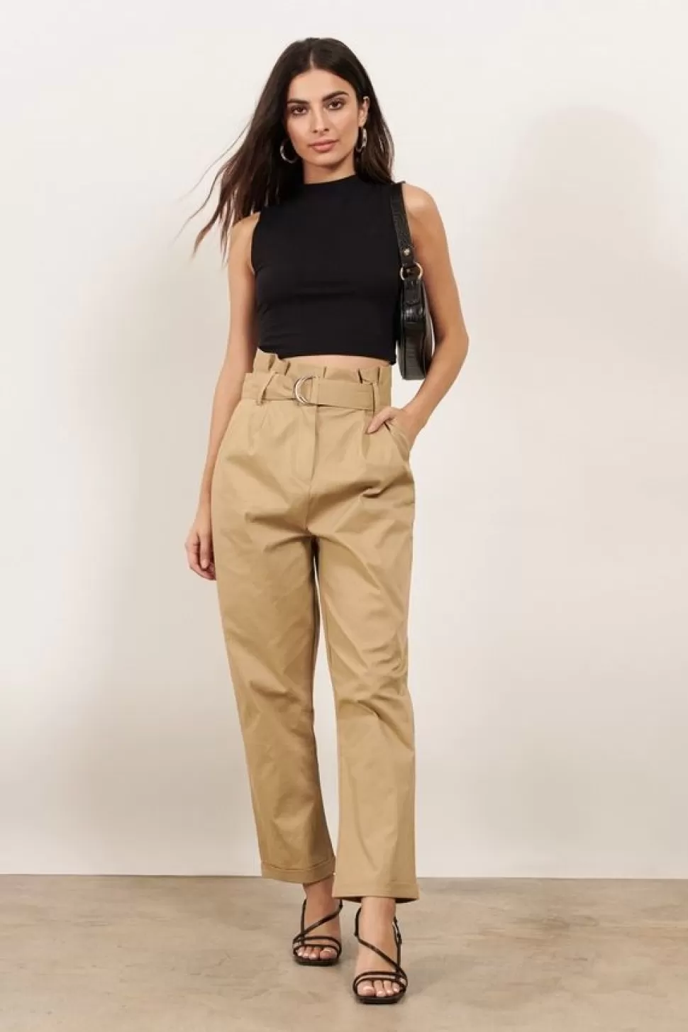 Pants*Tobi Laura Paperbag Waist Pants Khaki