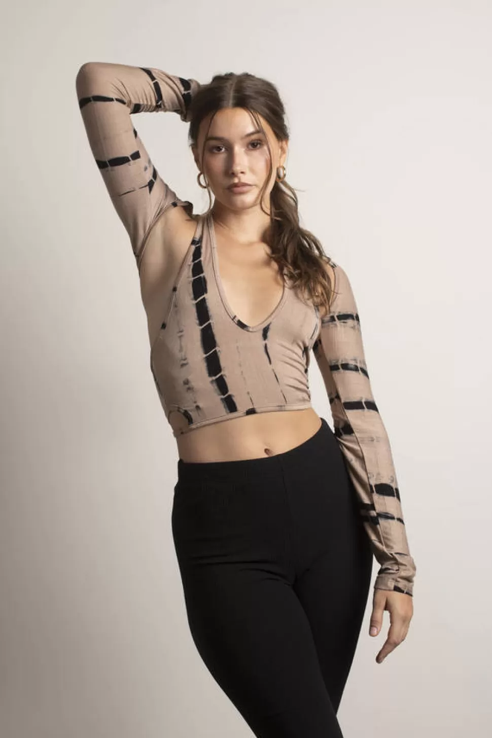 Long Sleeve Tops*Tobi Legendary Tie-Dye Halter Top With Shrug Mocha