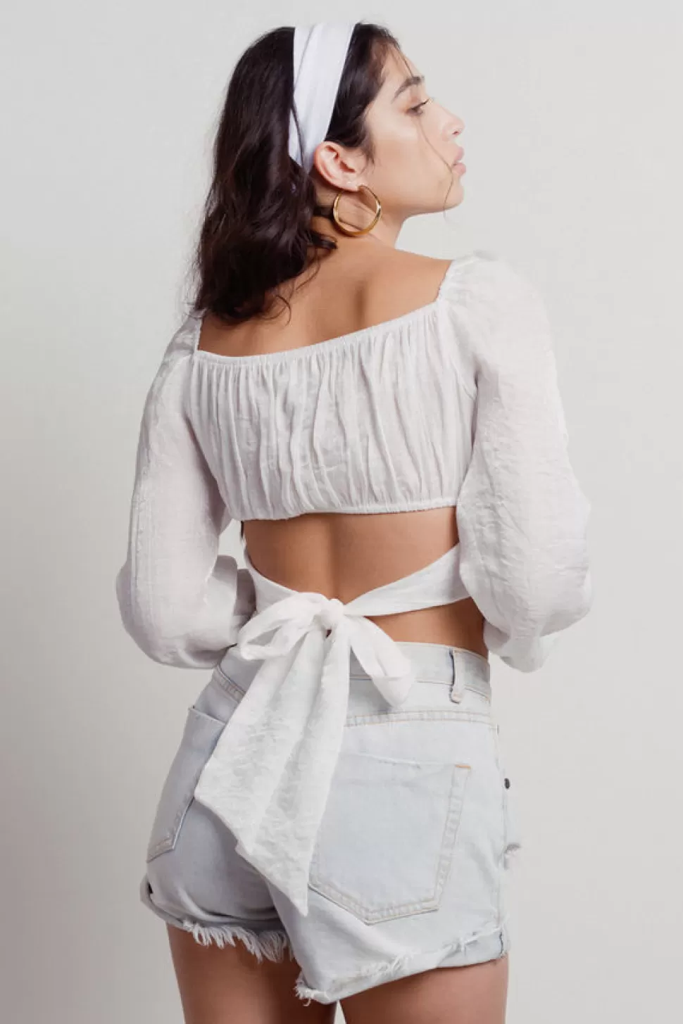 Blouses & Shirts*Tobi Leigh Ruched Organza Crop Top White