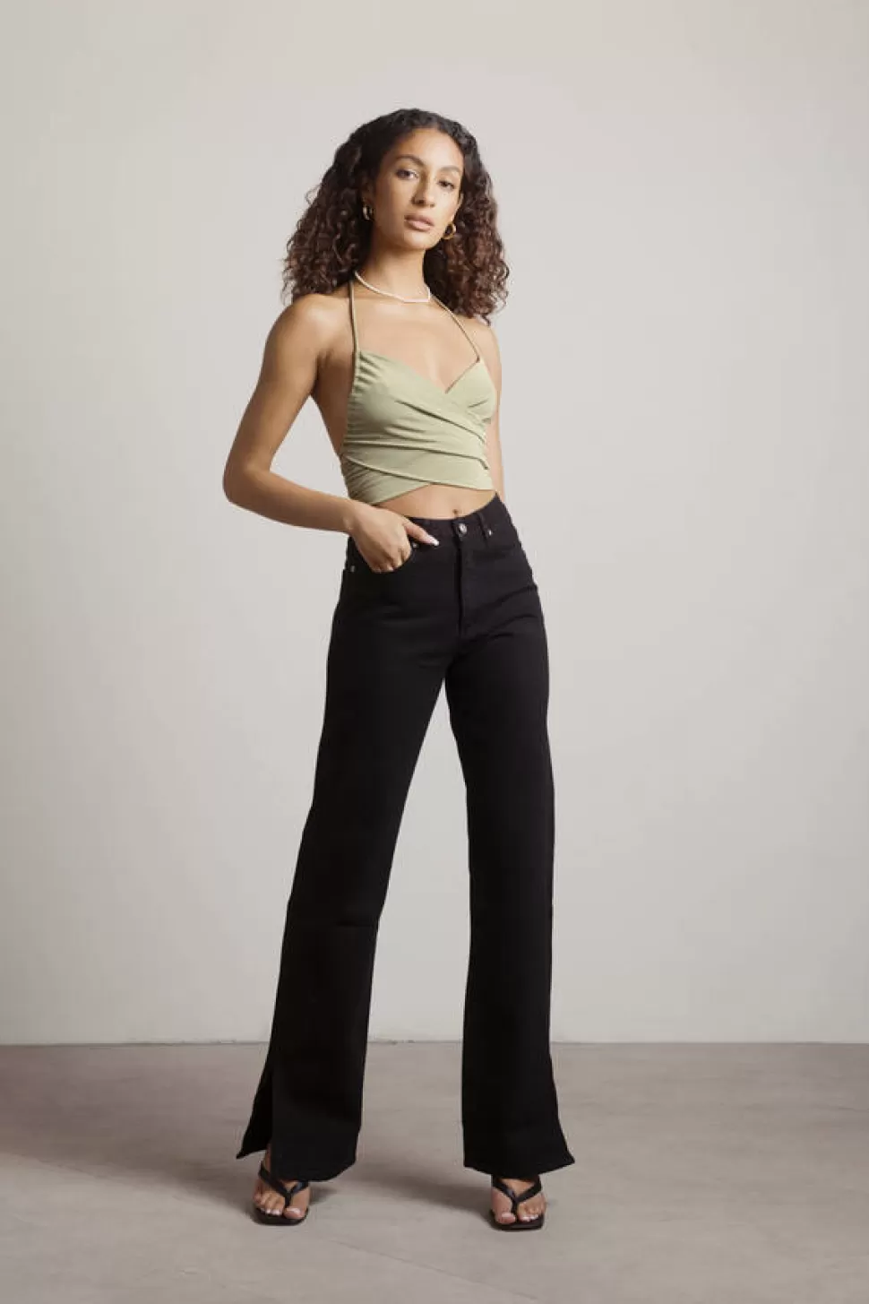 Pants*Tobi Lincoln Heights Side Slits Straight Leg Jeans Black