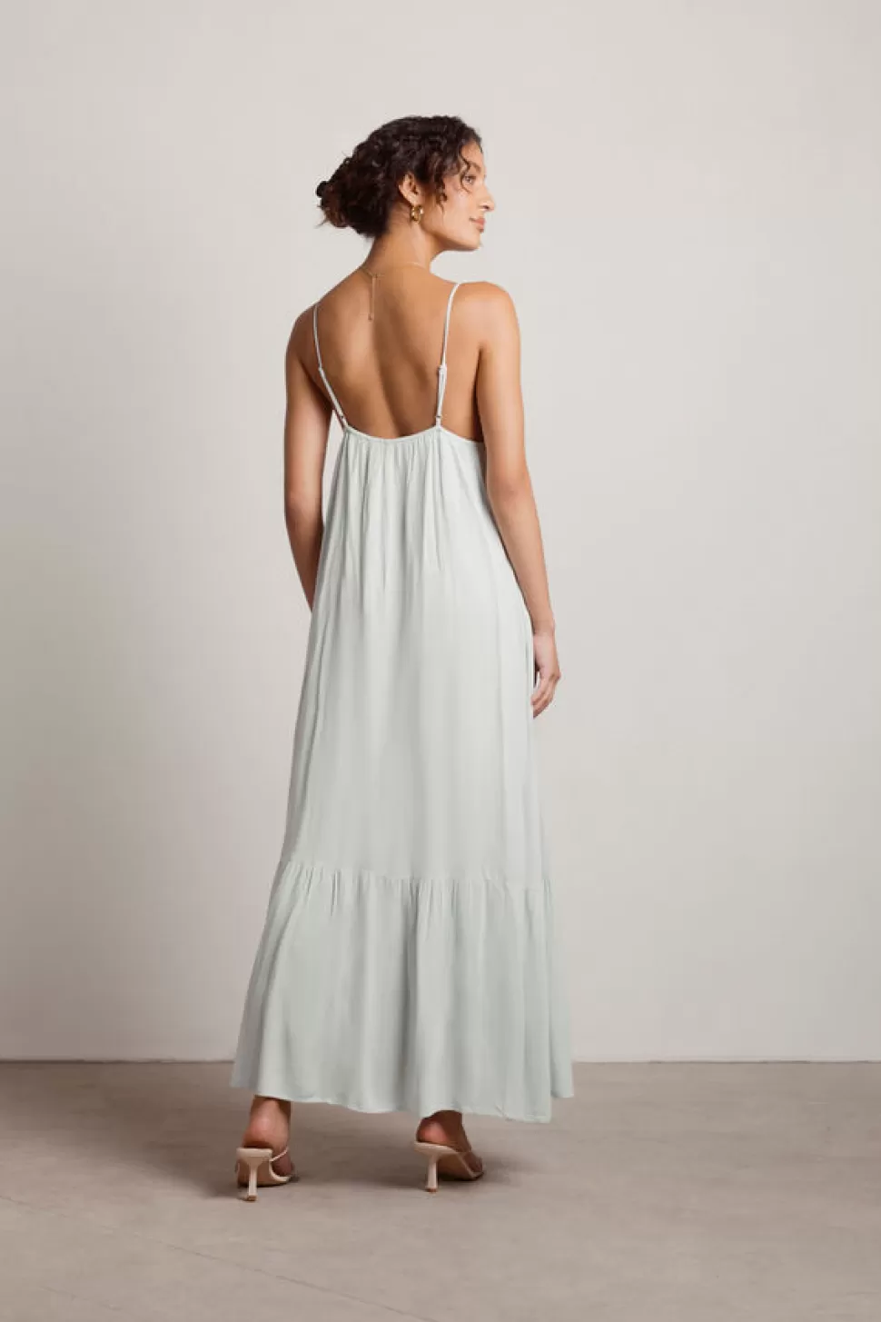 Casual Dresses*Tobi Lisana Triangle Plunge Maxi Dress White | Sage