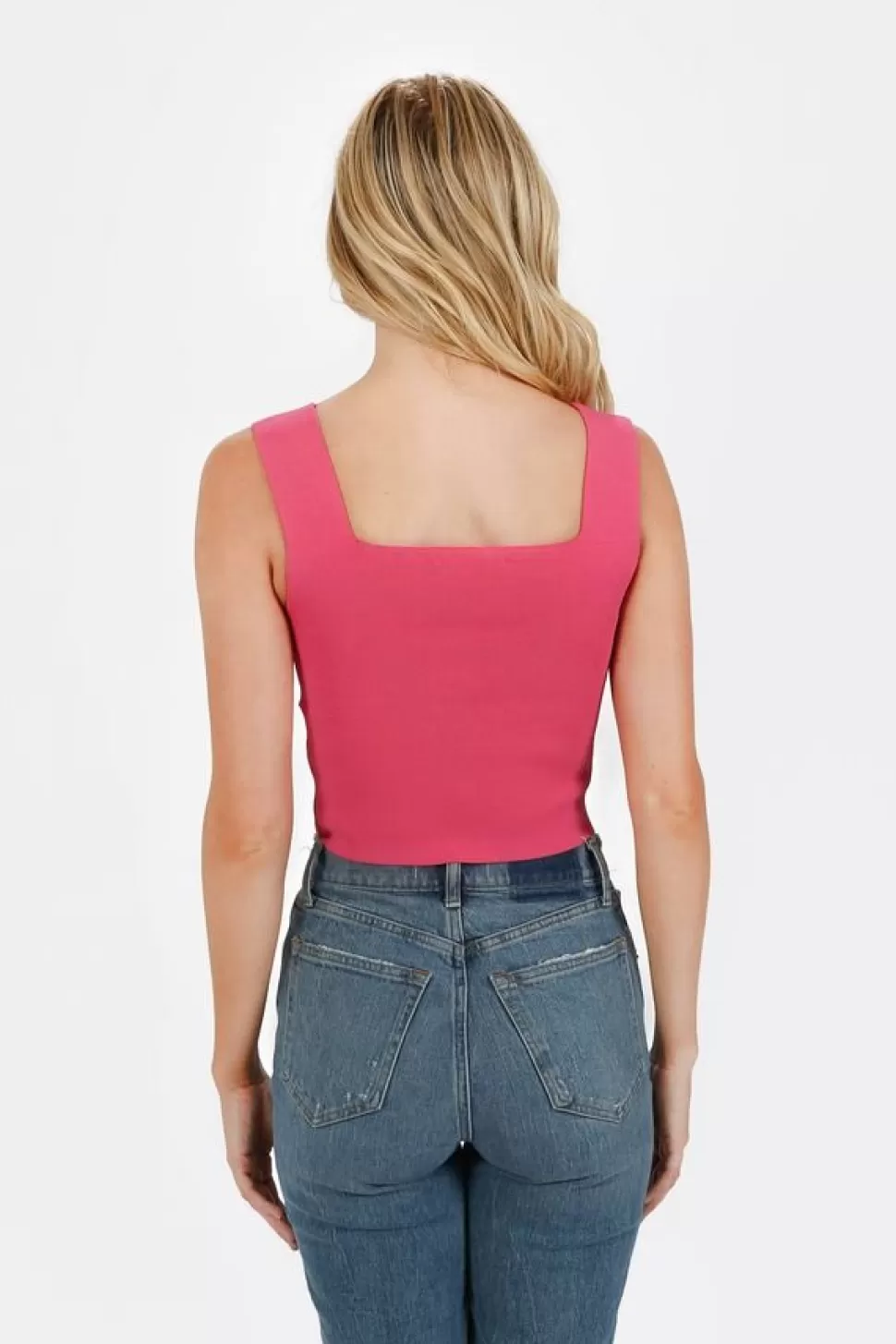 Pink Tops*Tobi Livi Corset Knit Tank Top Pink