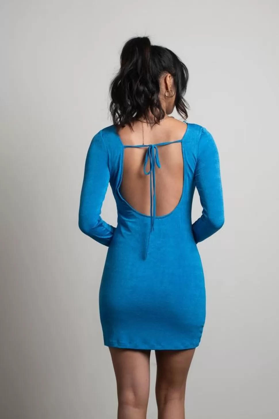 Bodycon Dresses*Tobi Love The Idea Slinky Open Back Bodycon Mini Dress Blue | Black