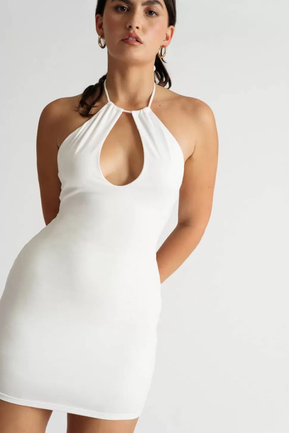 Bodycon Dresses*Tobi Lyla Halter Cutout Bodycon Mini Dress Off White