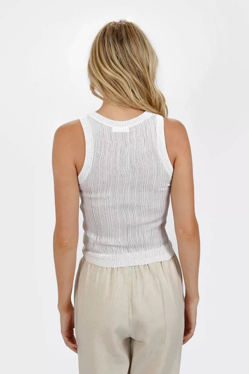 Camis & Tanks*Tobi Mabel Semi-Sheer Sleveless Knit Top White