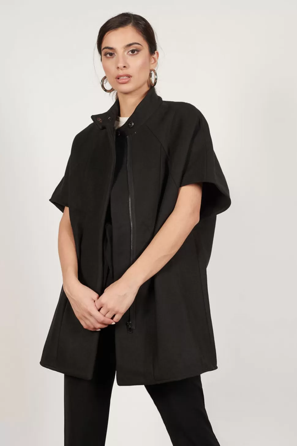 Coats*Tobi Madison Ave Wool Cocoon Coat Black