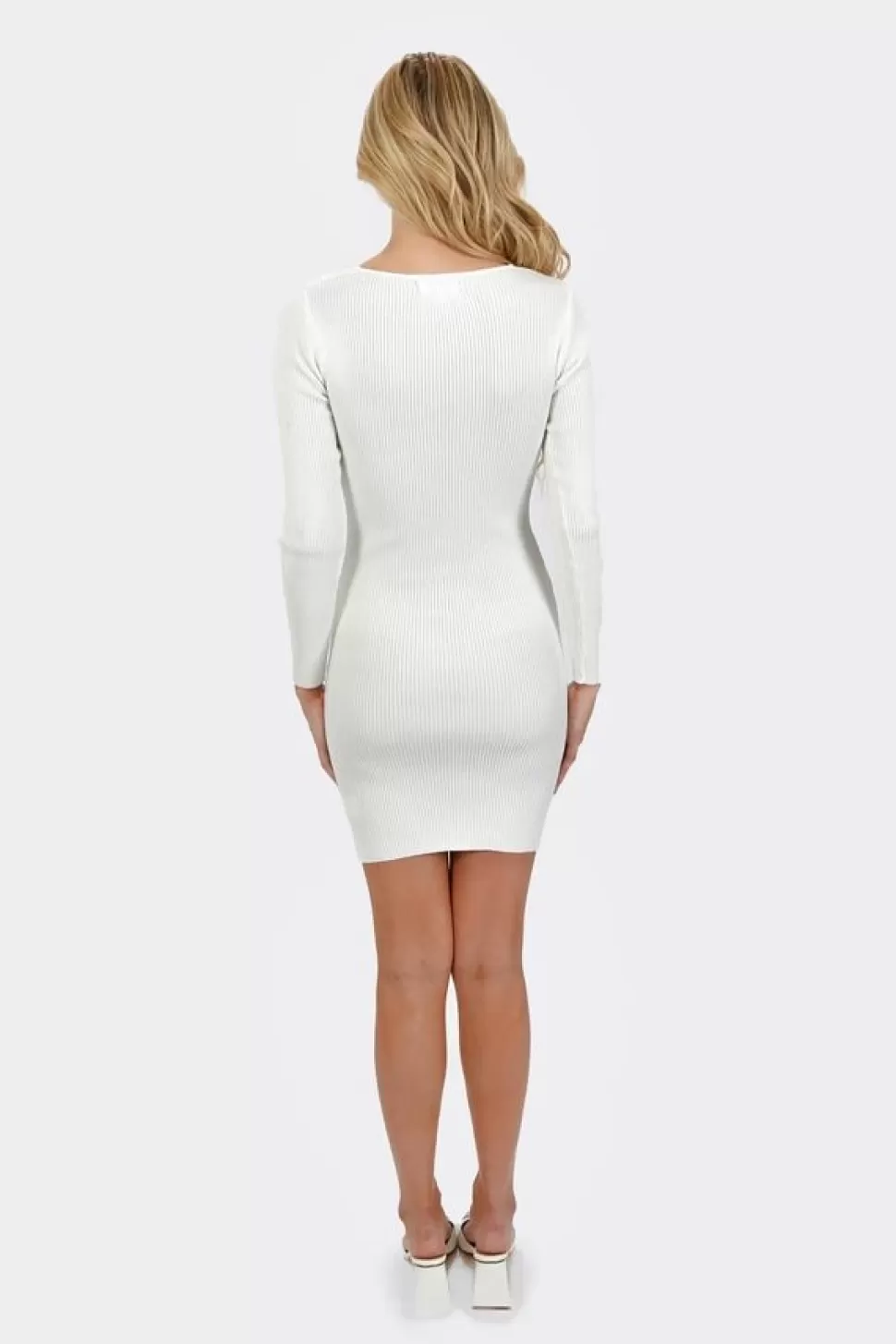 Cut Out Dresses*Tobi Maika Bust Cut Out Knit Bodycon Dress Off White