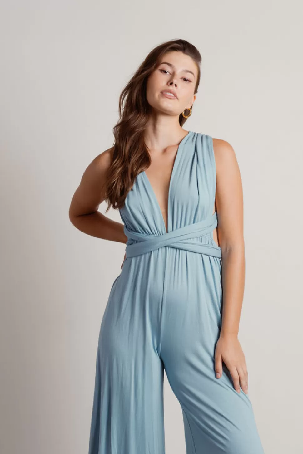 Rompers & Jumpsuits*Tobi Make It Up Multiway Convertible Tie Jumpsuit Blue