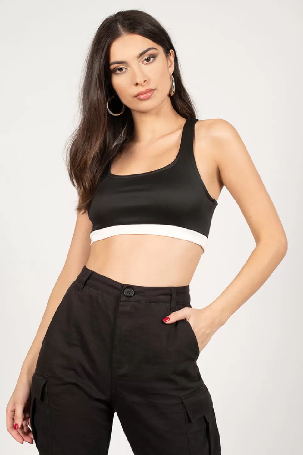 Crop Tops*Tobi Melanie Scoop Crop Top Black