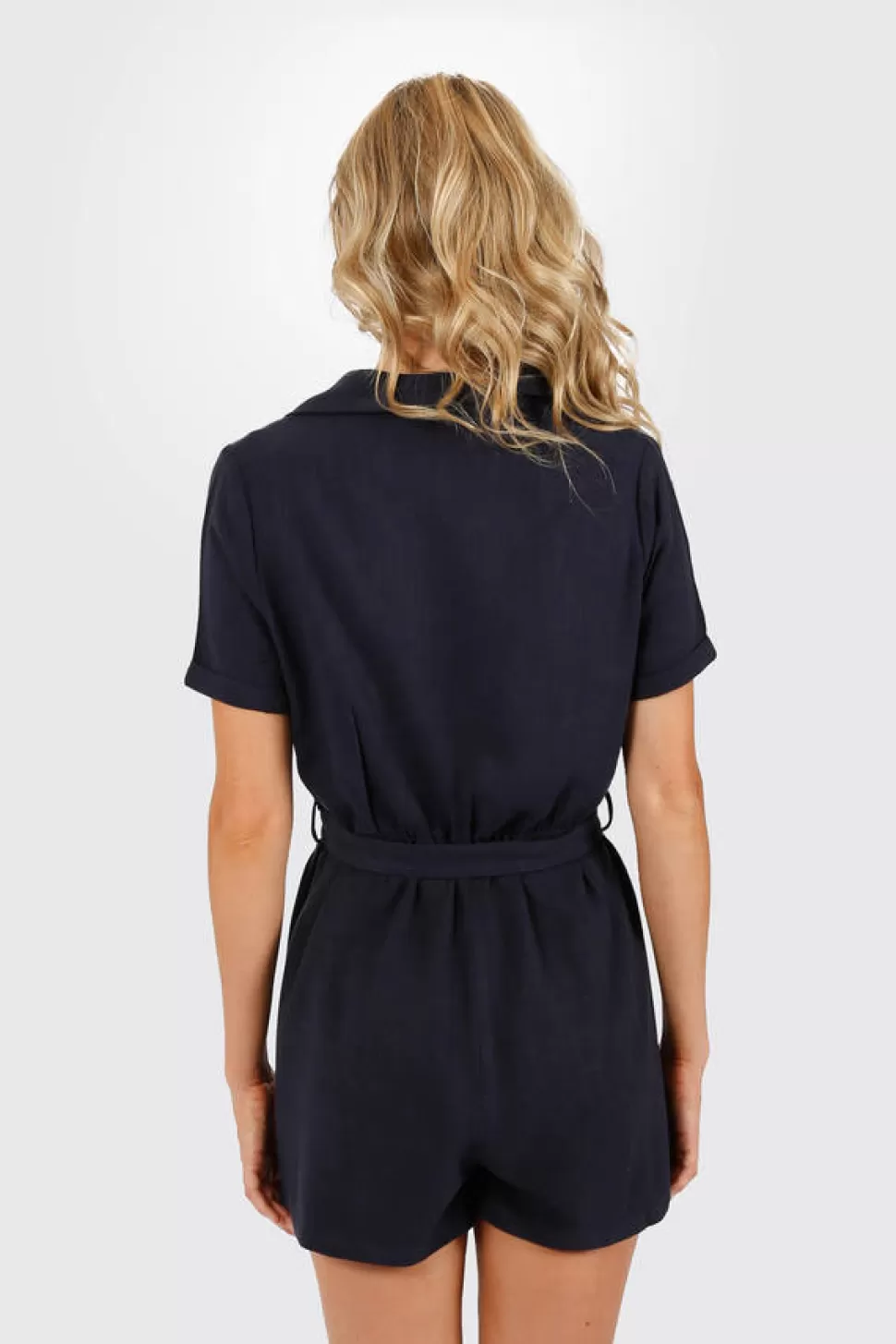 Rompers & Jumpsuits*Tobi Meyer Button Front Belted Romper Dark Navy