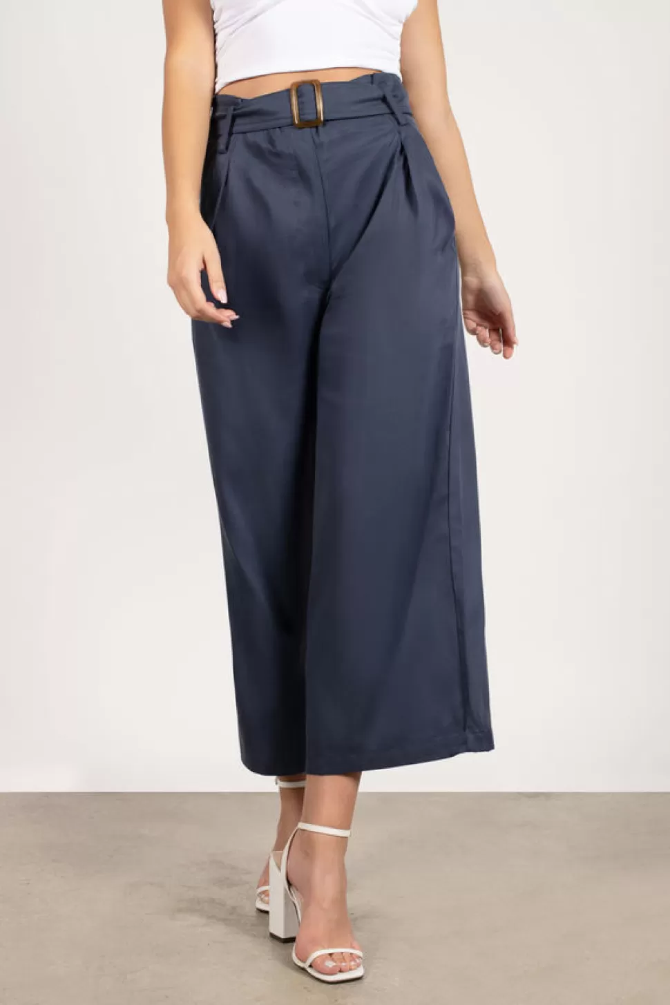 Pants*Tobi Millie Cropped Wide Leg Pants Navy