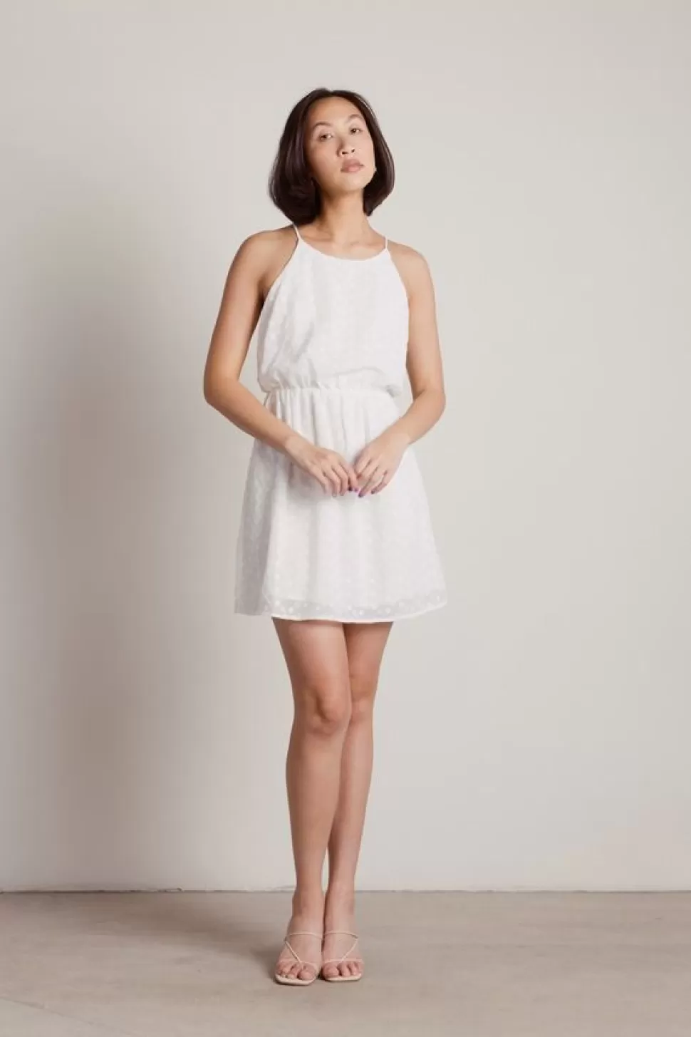 Sundresses*Tobi Minnie Halter Eyelet Skater Dress White