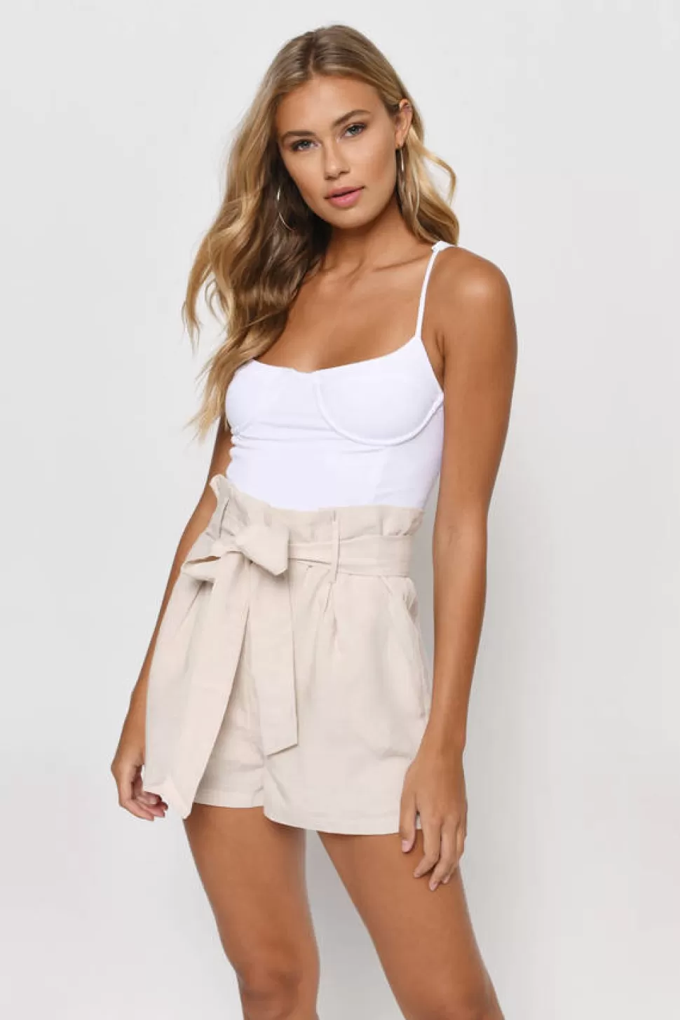 Shorts*Tobi Monique Front Tie Shorts Sand