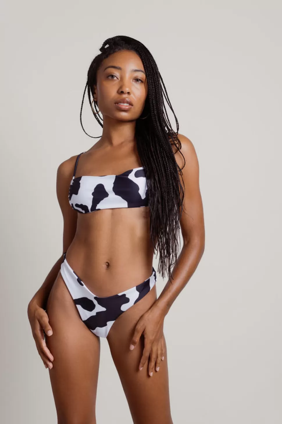 Bikinis*Tobi Moo-Ve Over Cow Bikini Set Black & White