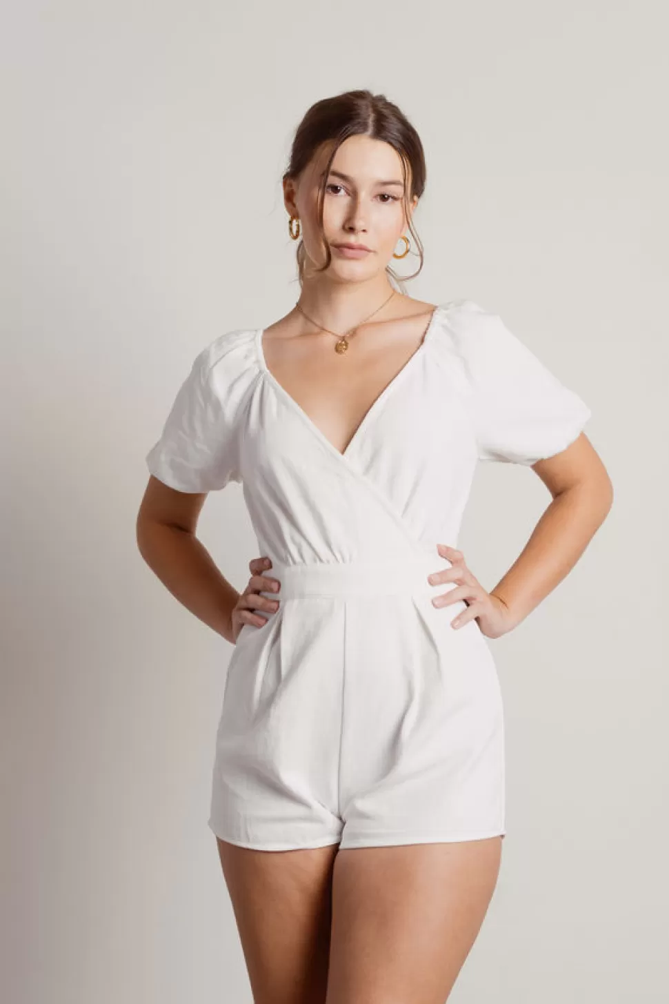 Rompers & Jumpsuits*Tobi More On That Puff Sleeve Romper Off White