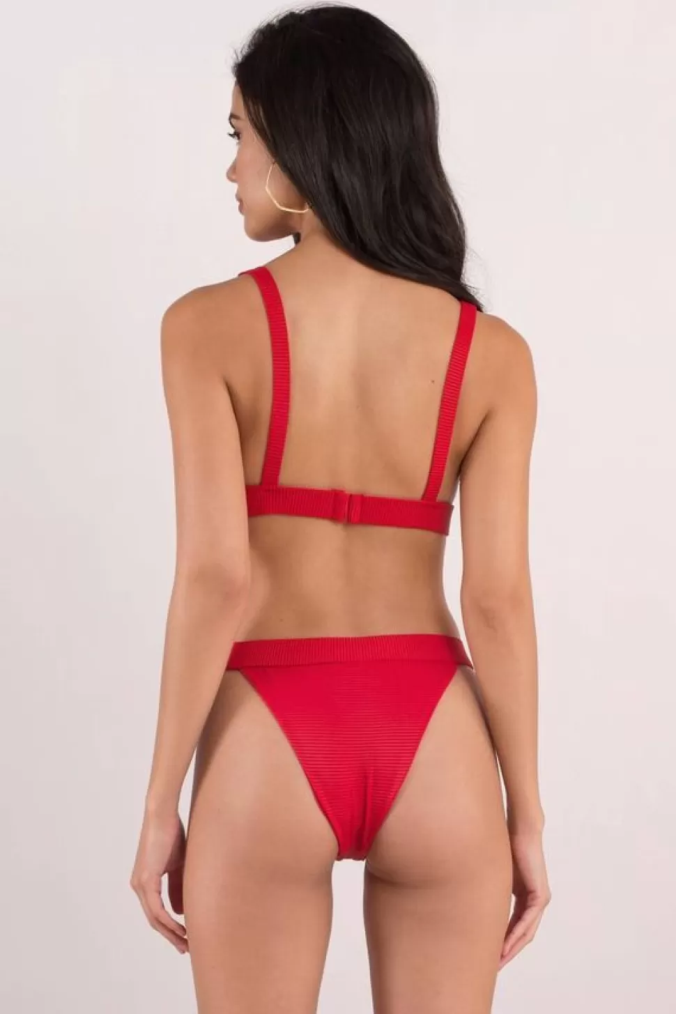 Bikinis*Tobi Mutual Attraction Ribbed Bikini Bottom Red