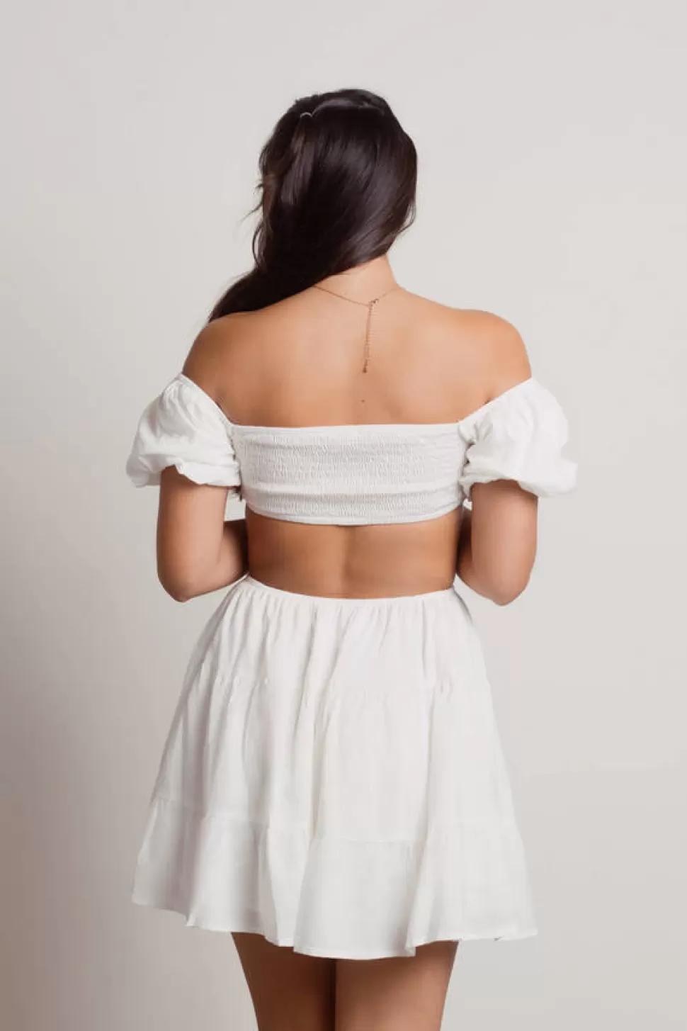 Boho Dresses*Tobi My Treat Off The Shoulder Skater Dress White