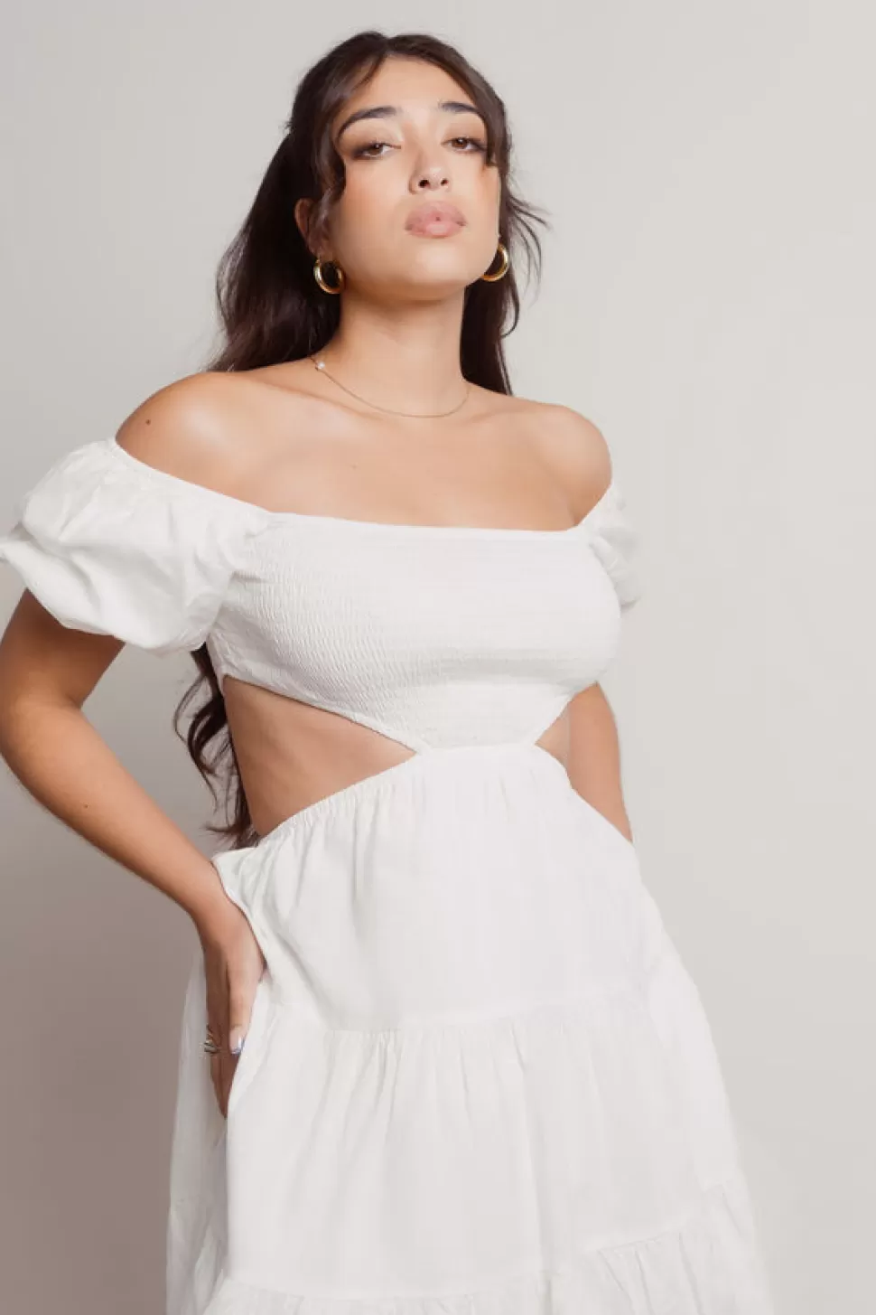 Boho Dresses*Tobi My Treat Off The Shoulder Skater Dress White