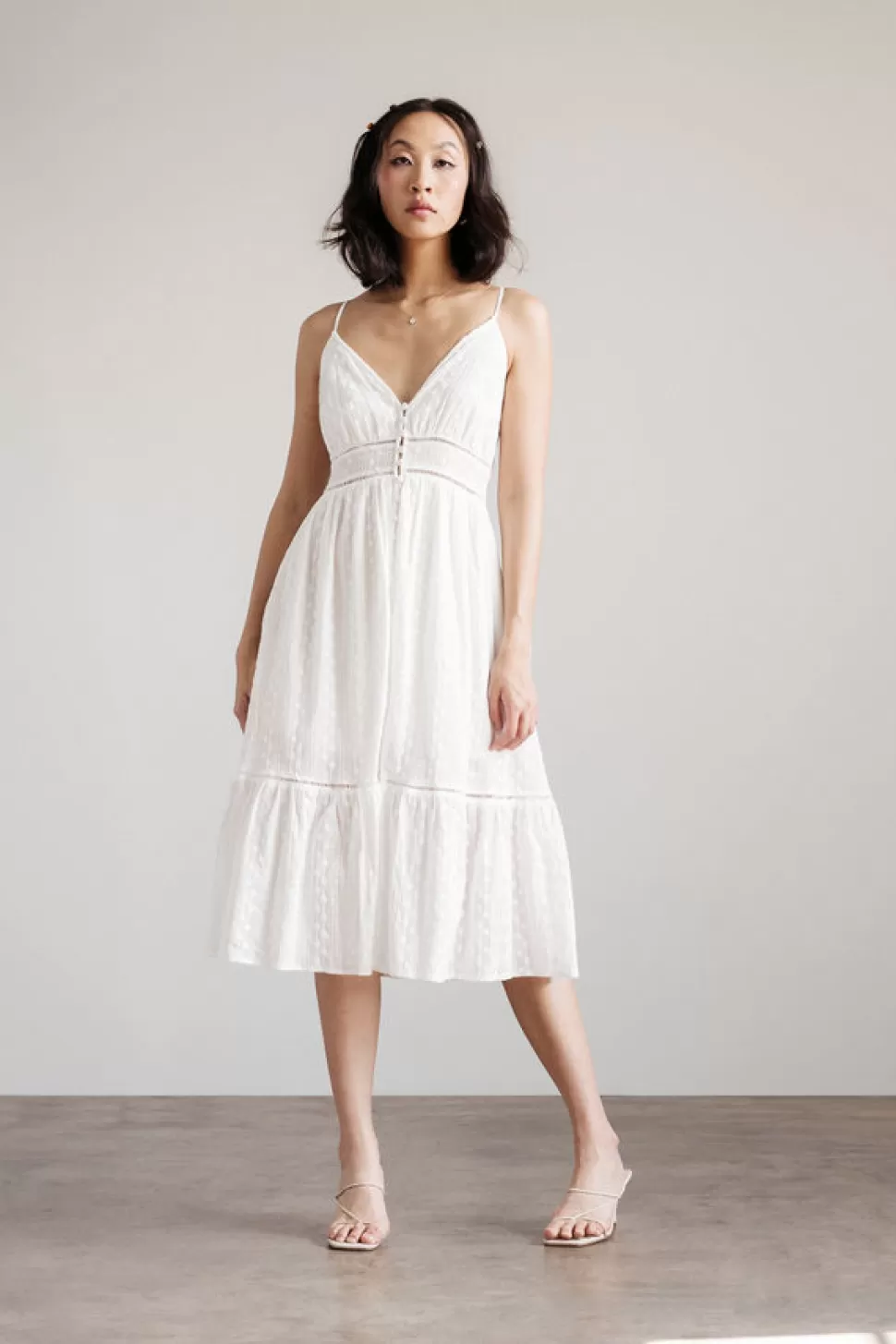 Casual Dresses*Tobi Next Best Thing Eyelet Skater Midi Dress White