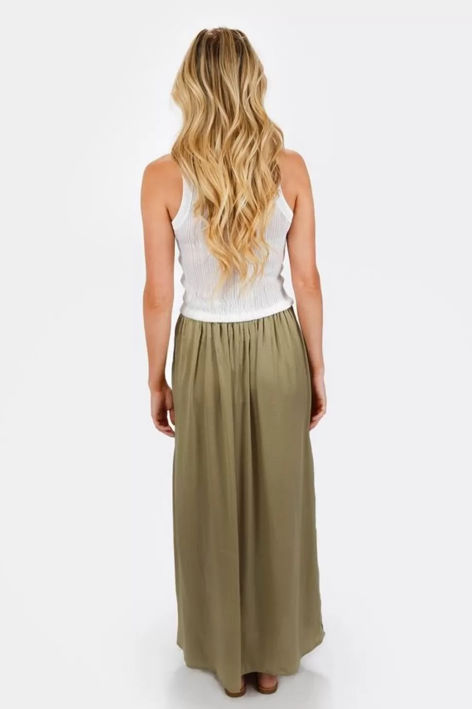 Skirts*Tobi Nichole Side Split Hem Long Skirt Sage | Pink