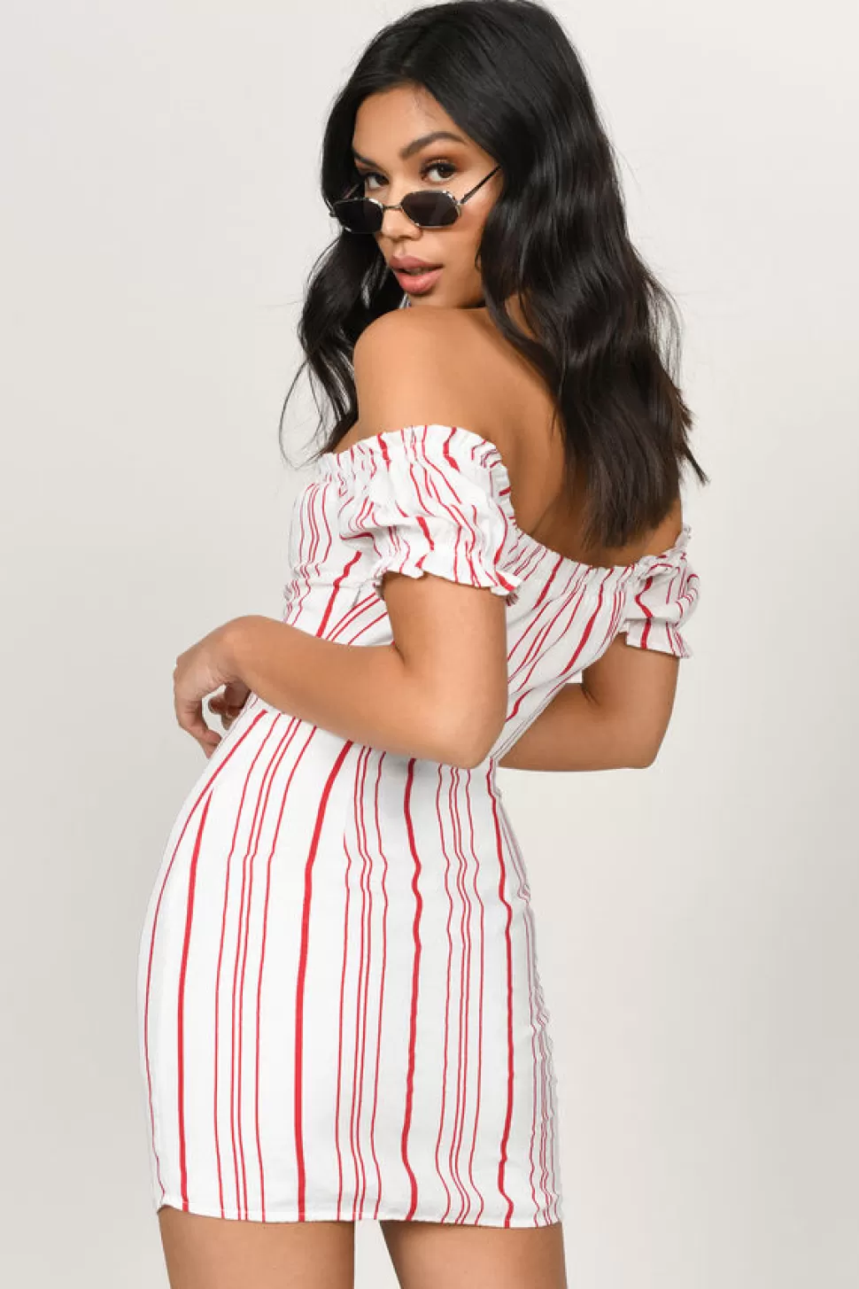 Bodycon Dresses*Tobi Nikki Off Shoulder Shift Dress Red