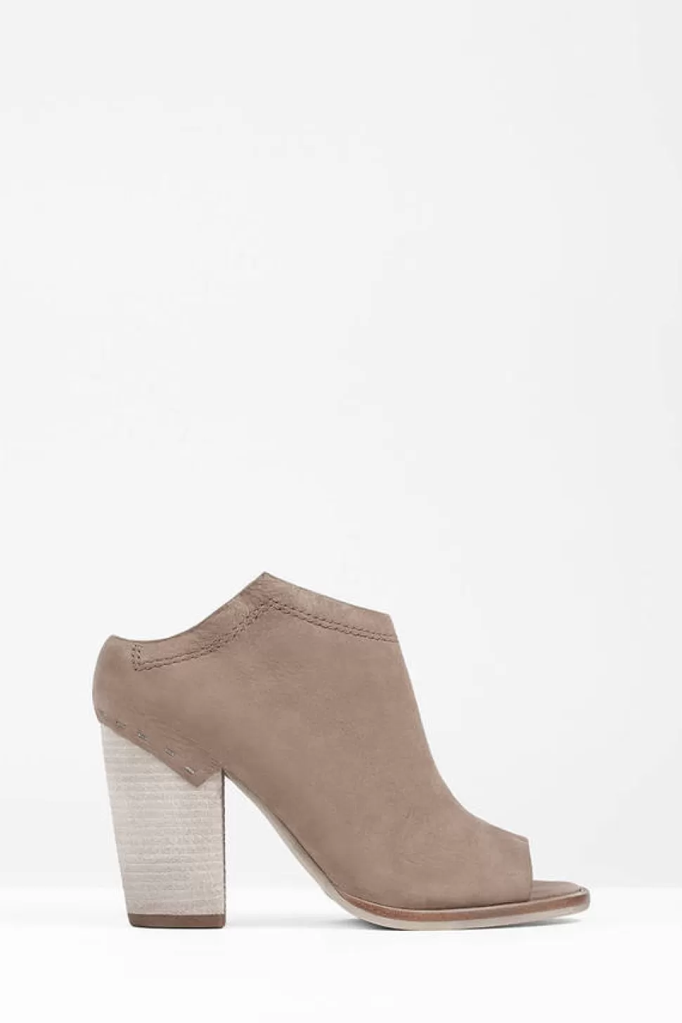 Shoes*Tobi Noa Peep Toe Mules Taupe Nubuck