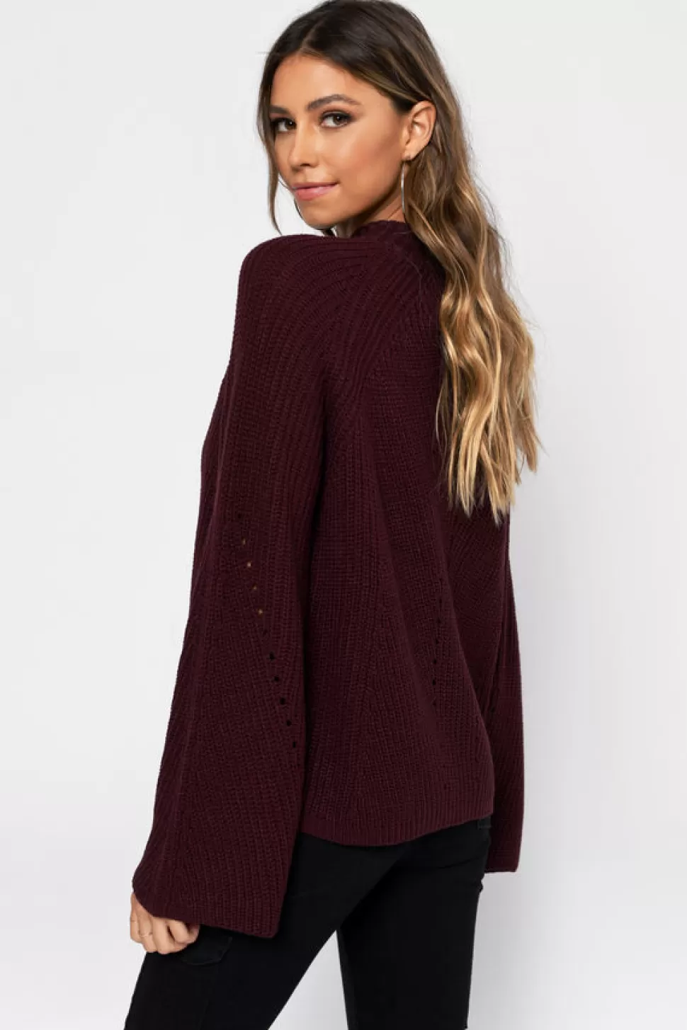 Long Sleeve Tops*Tobi Noelle Mock Neck Sweater Wine | Forest Green | Sienna