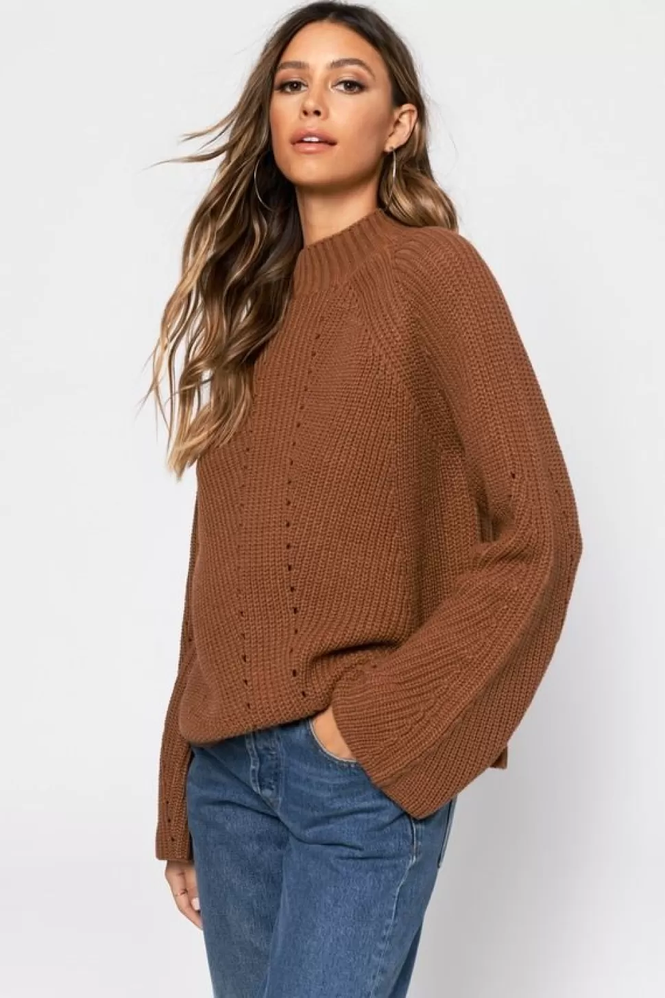 Long Sleeve Tops*Tobi Noelle Mock Neck Sweater Wine | Forest Green | Sienna