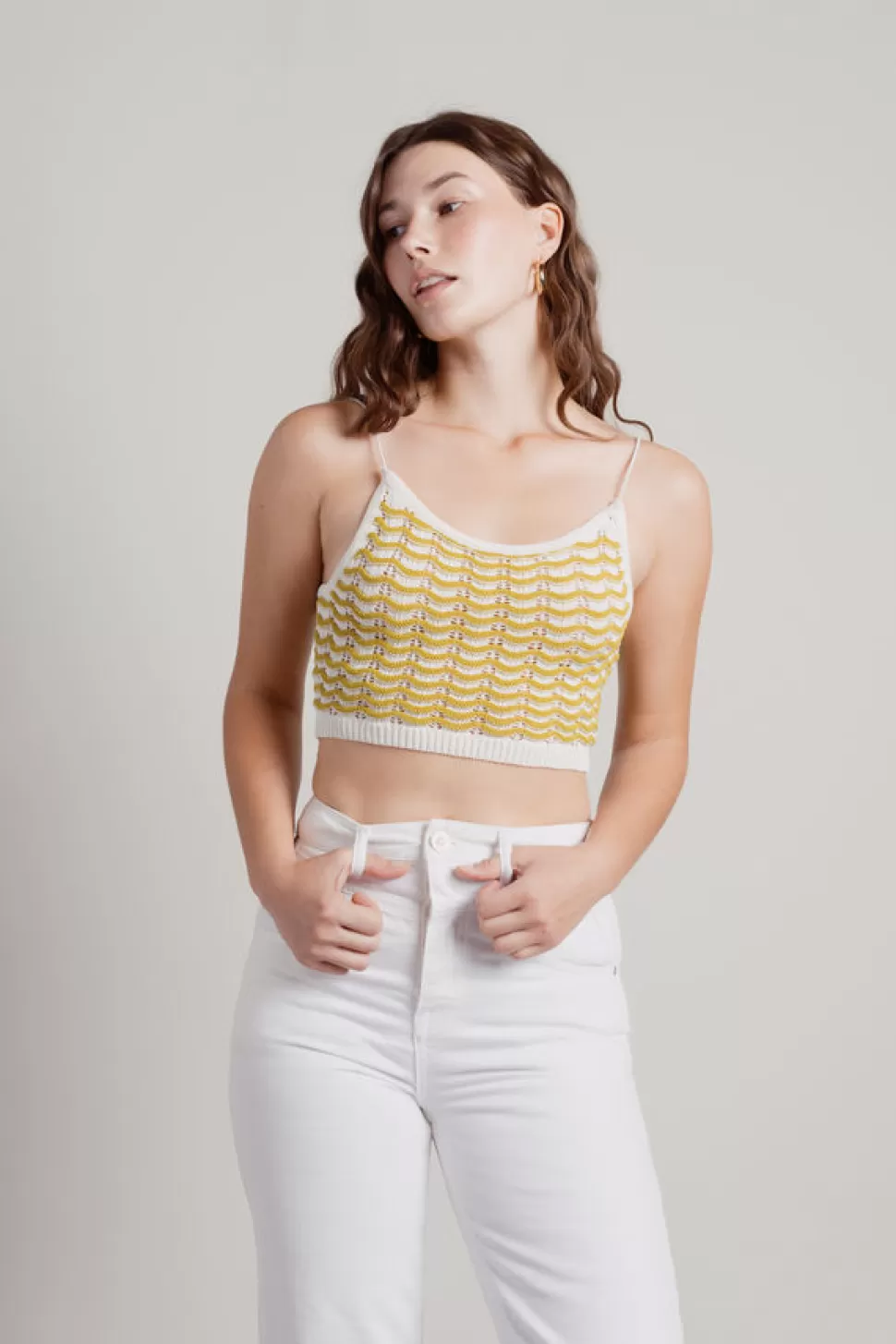 Crop Tops*Tobi Nothing Like You Knit Crop Tank Top Green