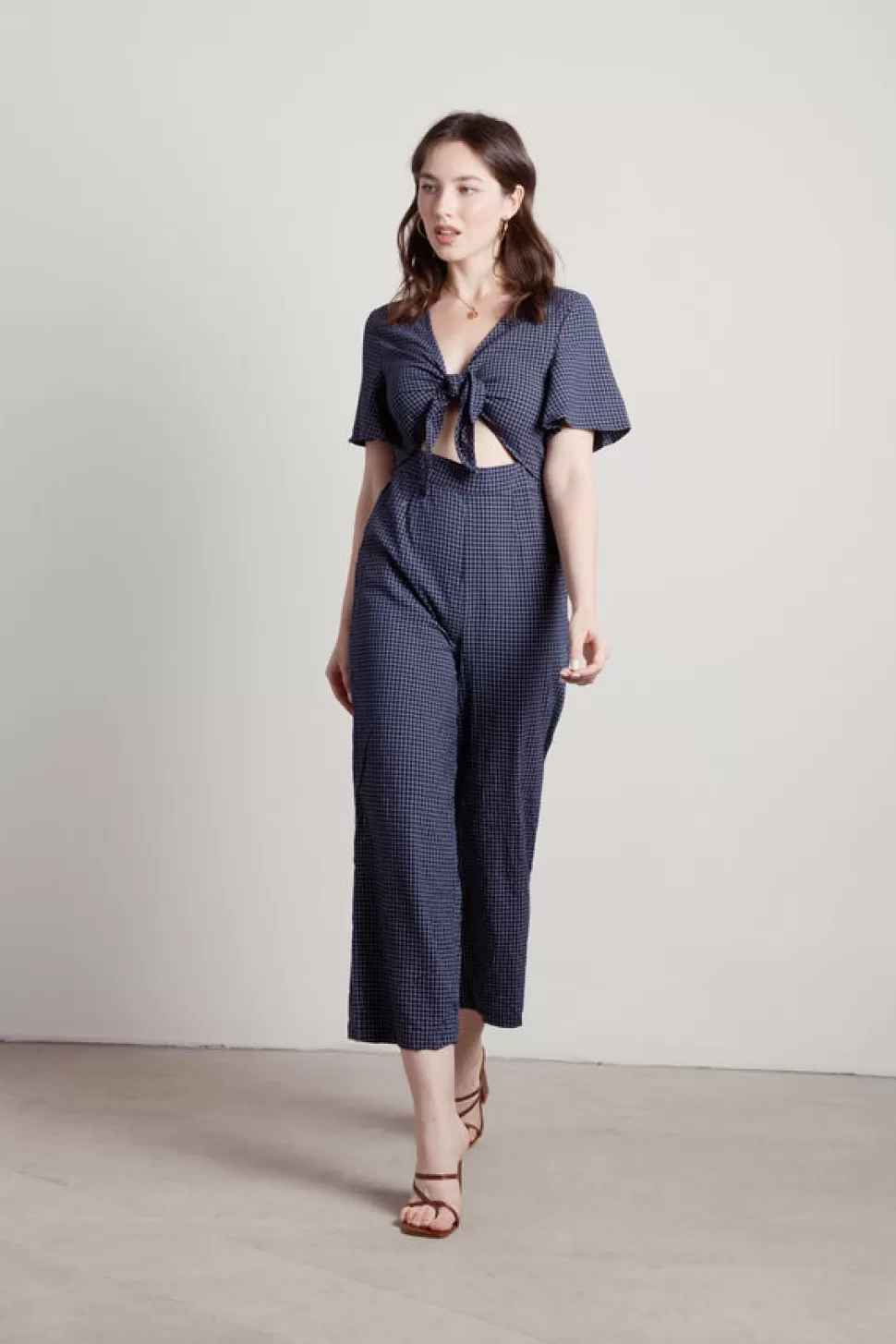 Rompers & Jumpsuits*Tobi Off The Grid Tie Front Jumpsuit Navy