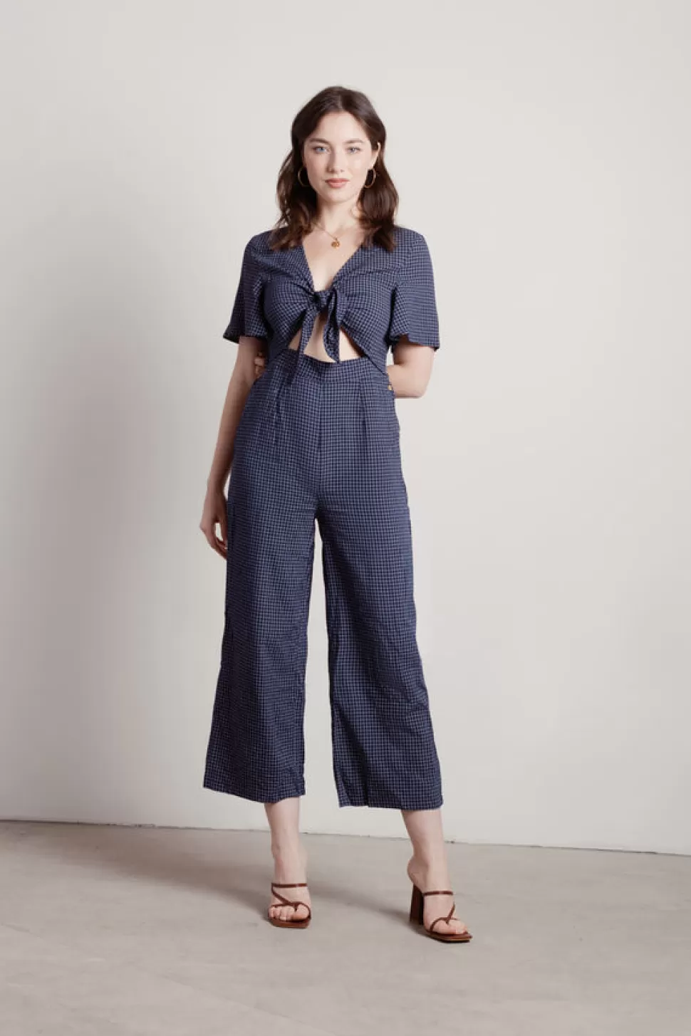 Rompers & Jumpsuits*Tobi Off The Grid Tie Front Jumpsuit Navy