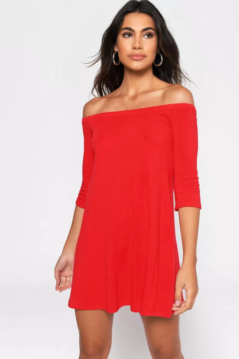 Casual Dresses*Tobi Olly Off Shoulder Shift Dress Red | Mauve | Black