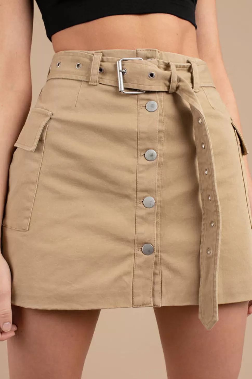 Skirts*Tobi On Duty Cargo Mini Skirt Khaki