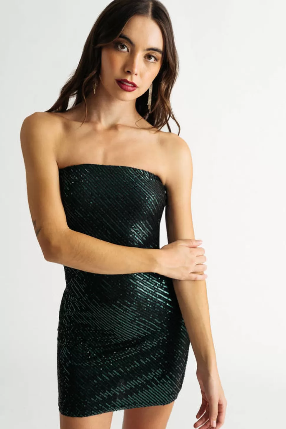 Bodycon Dresses*Tobi Party Tonight Sequin Bodycon Mini Dress Green