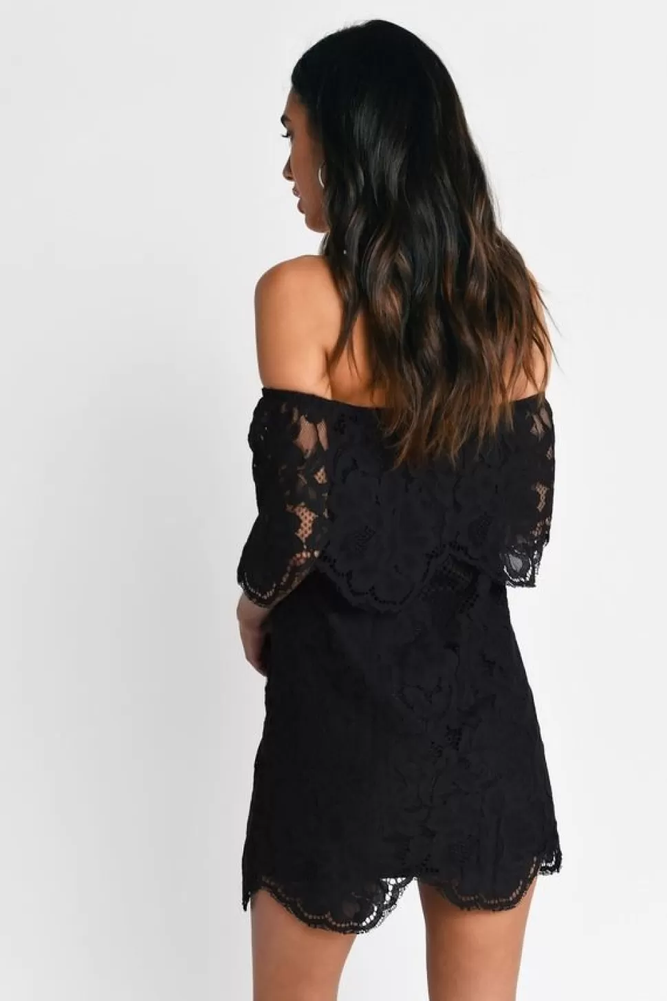 Shift Dresses*Tobi Play For Keeps Lace Shift Dress Black