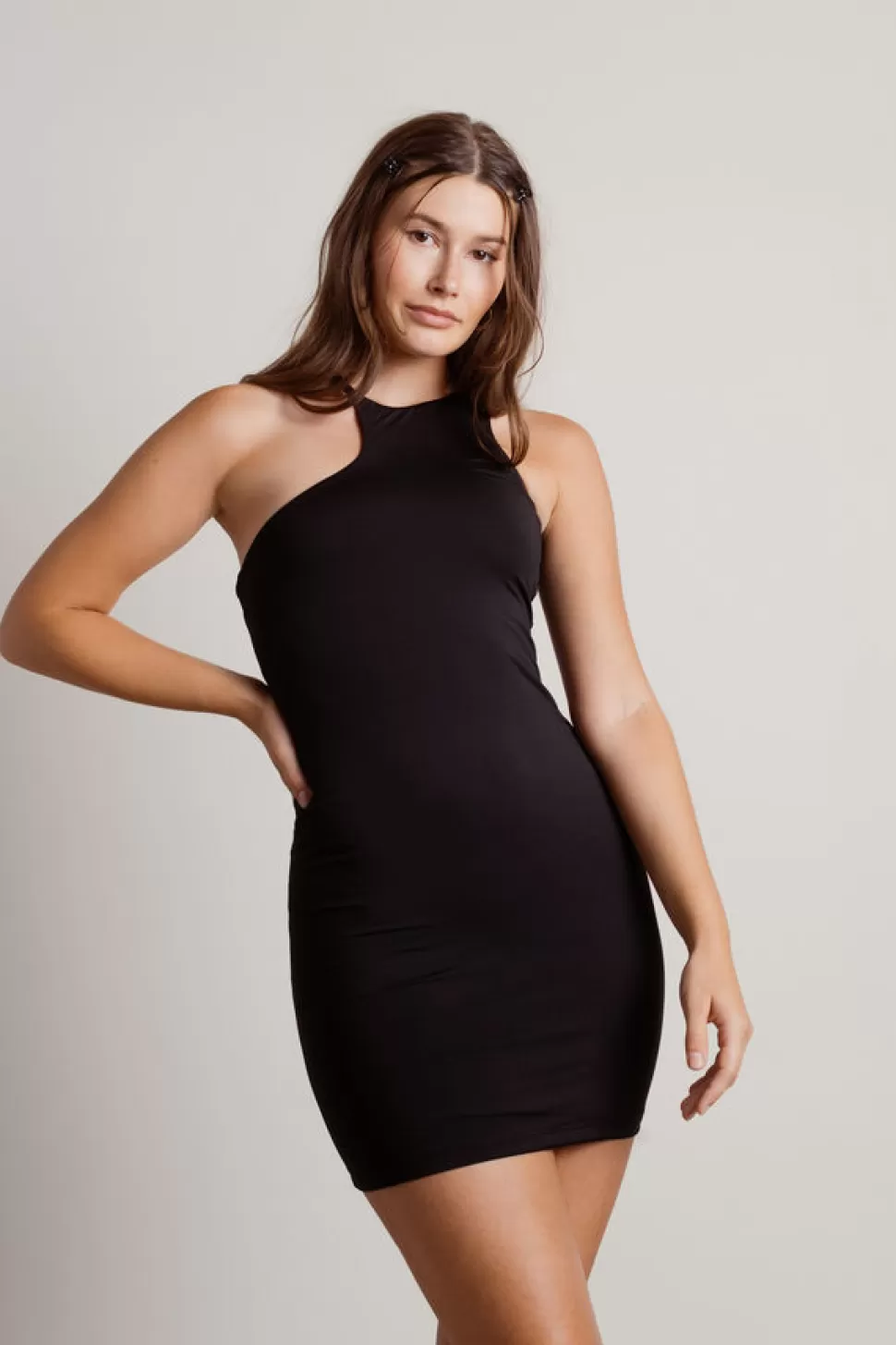 Bodycon Dresses*Tobi Pull It Off Asymmetrical Cutout Bodycon Mini Dress Black | Brown