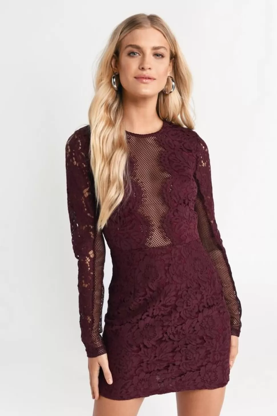 Bodycon Dresses*Tobi Raven Lace Bodycon Dress Wine