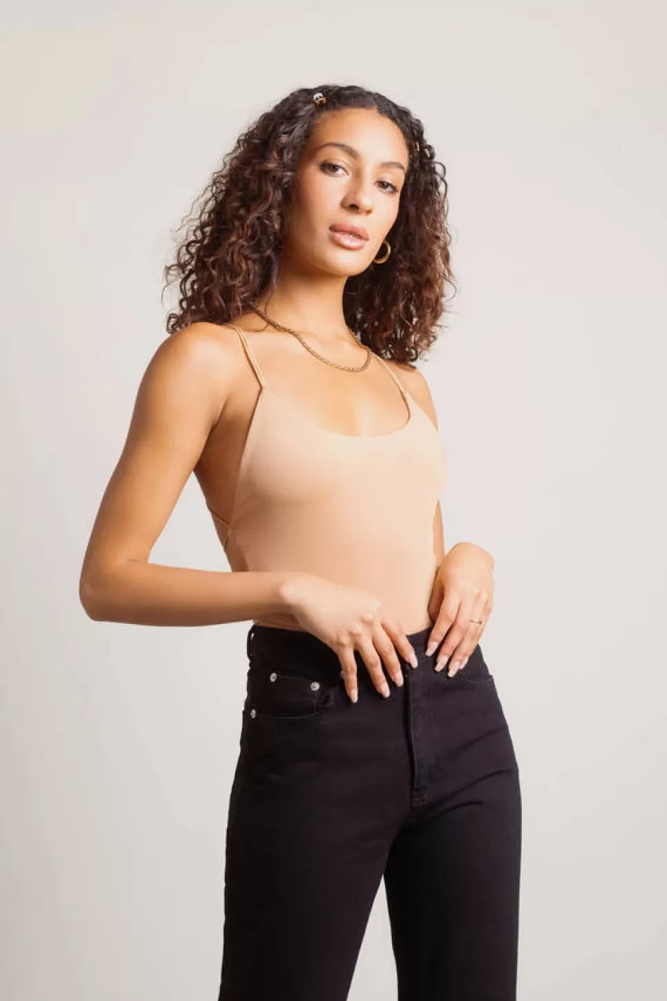 Bodysuits*Tobi Real Quick Strappy Open Back Bodysuit Nude