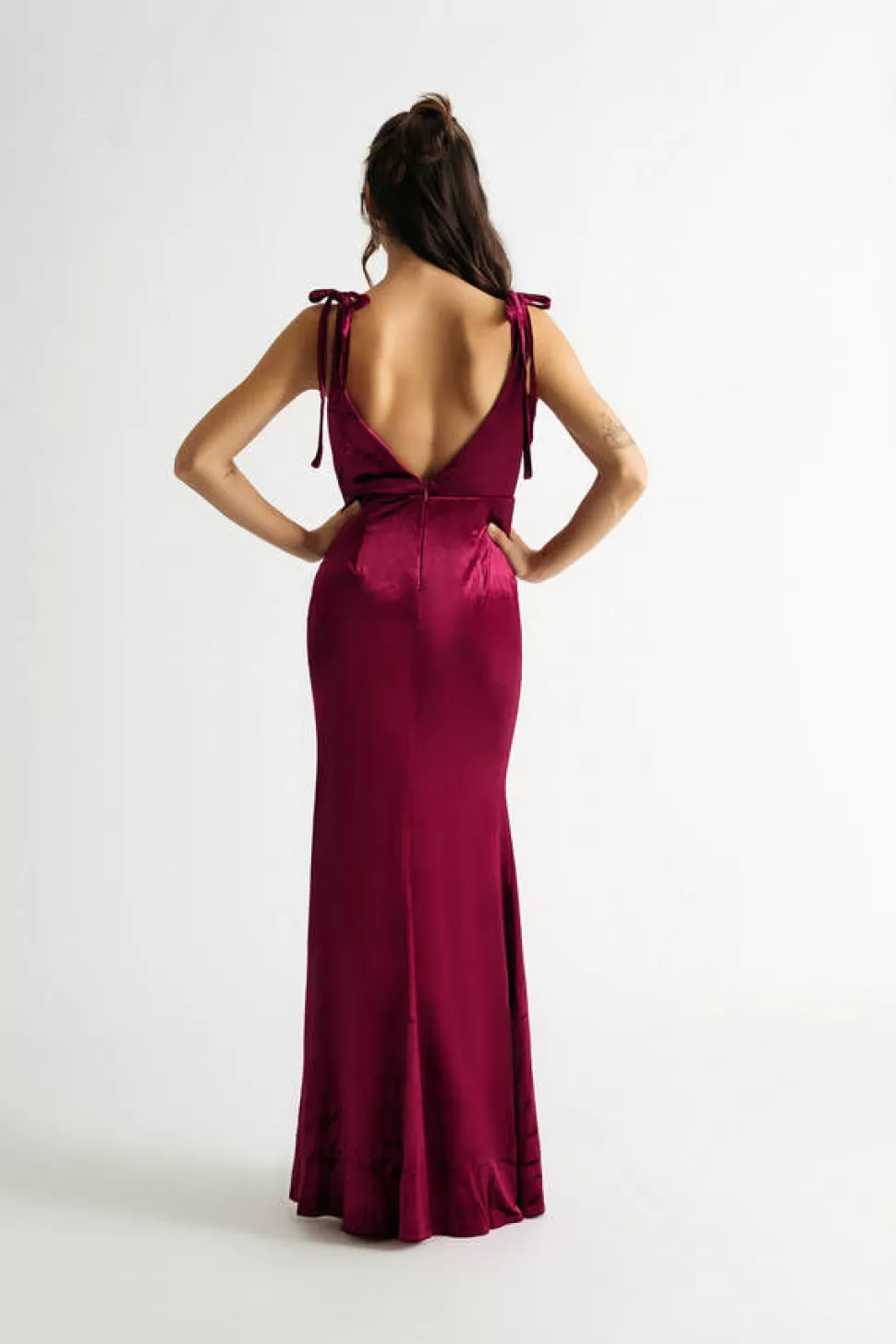 Corset Dresses*Tobi Remember Me Velvet Bustier Slit Maxi Dress Wine