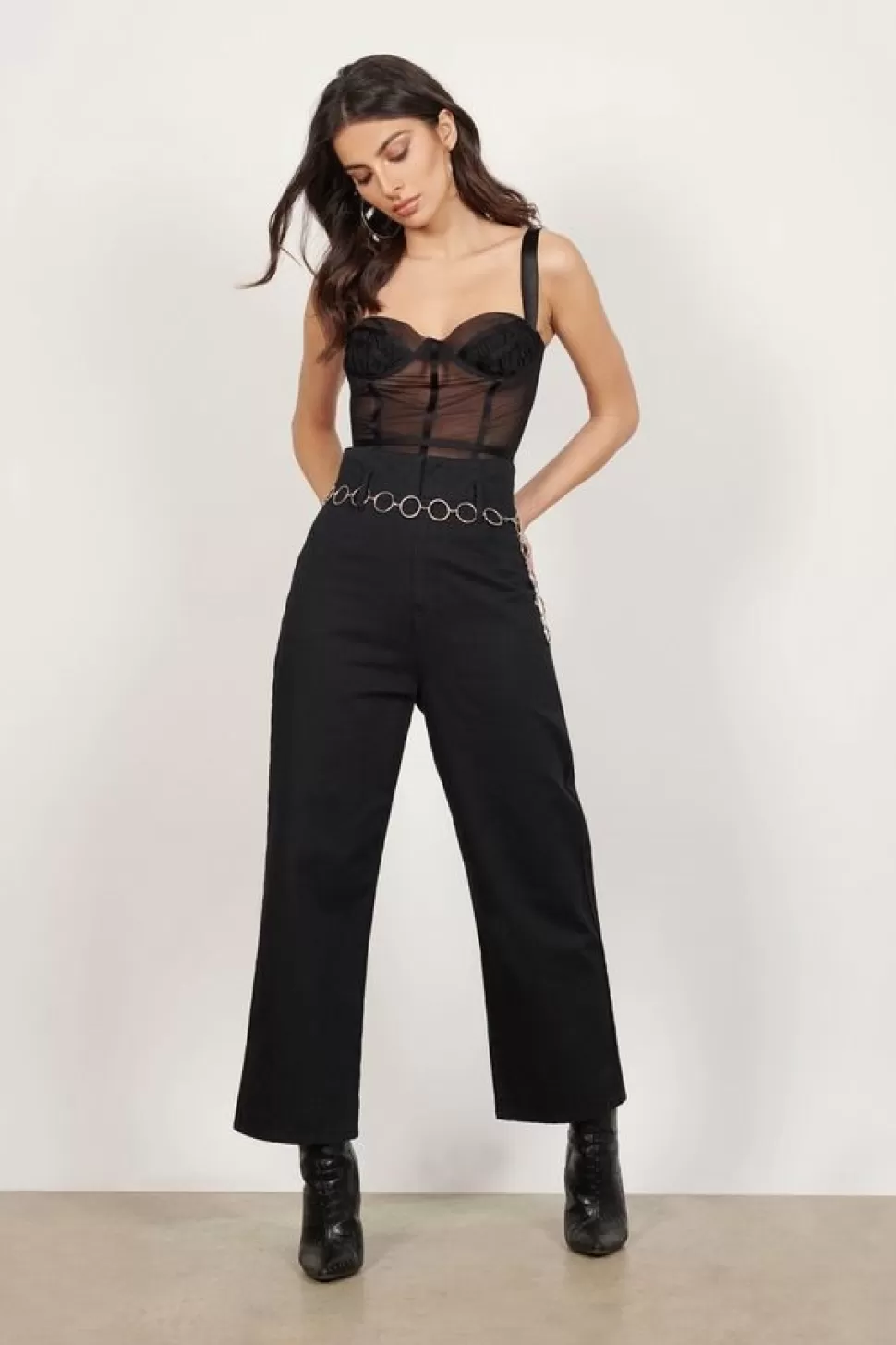 Mesh Tops*Tobi Right Again Bustier Top Black