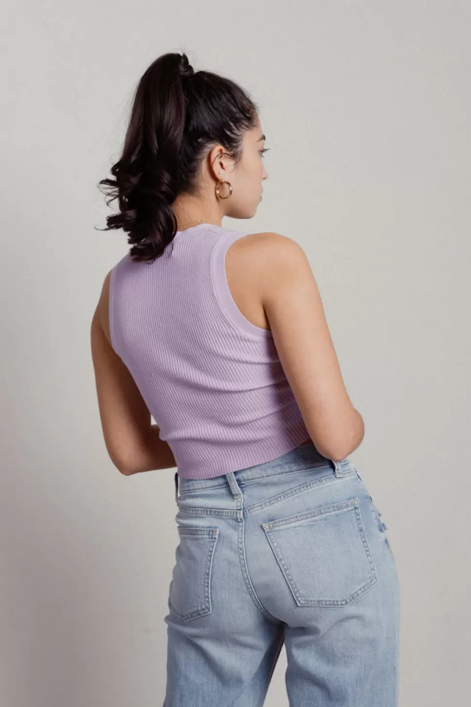 Crop Tops*Tobi Running Errands Button Up Crop Tank Lavender | White | Black