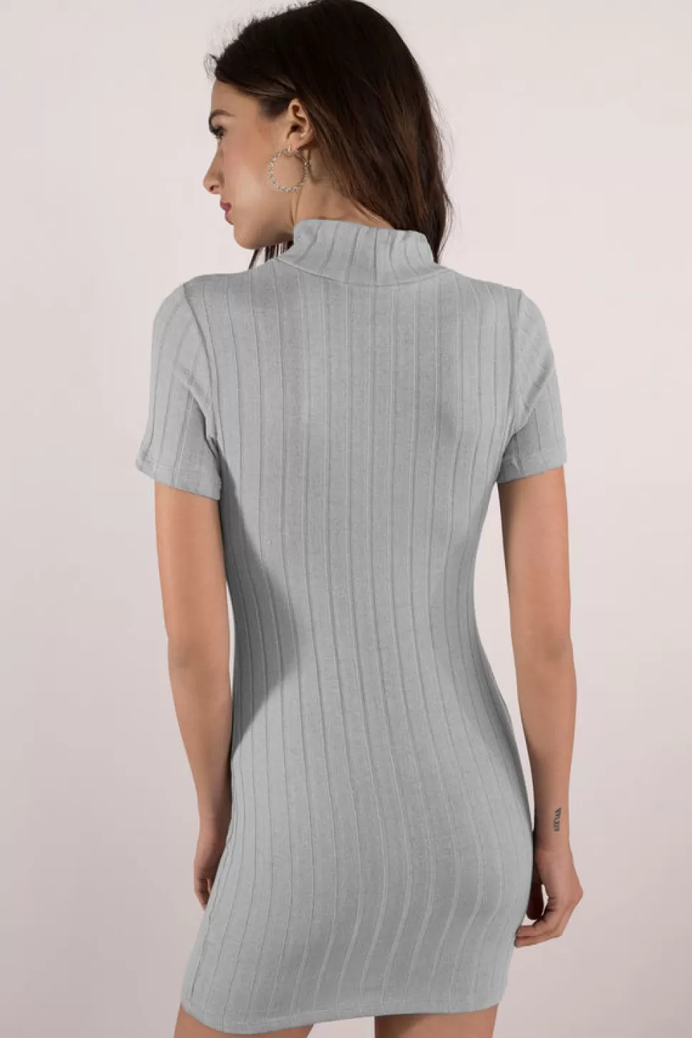 Casual Dresses*Tobi Rylee Mock Neck Bodycon Dress Light Grey