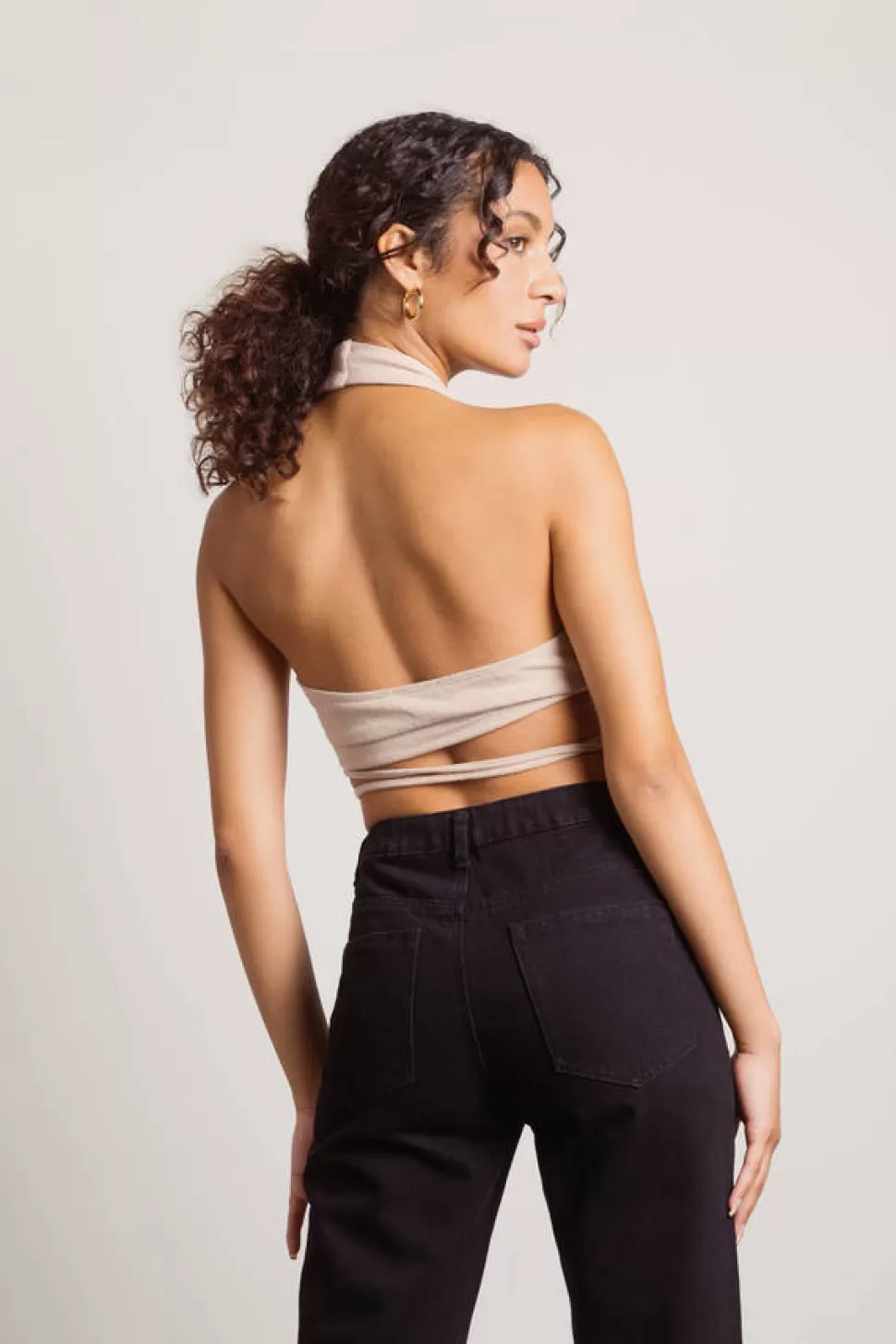 Crop Tops*Tobi Sami Halter Keyhole Crop Top Beige | Brown | Black | Ivory