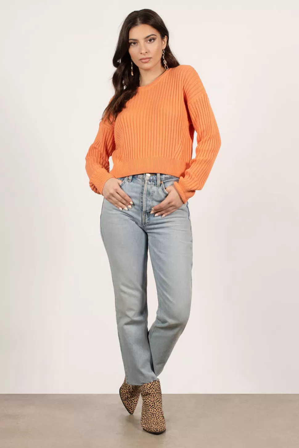 Long Sleeve Tops*Tobi Sammy Ribbed Sweater Orange