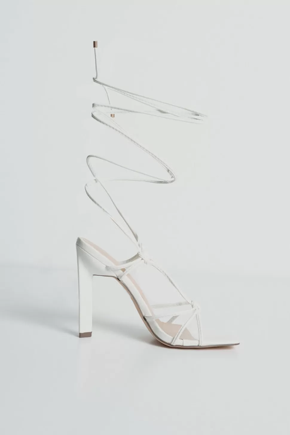 Shoes*Tobi Sapphira Lace-Up Stiletto Heels White | Black