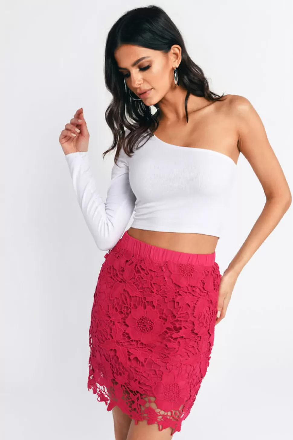 Skirts*Tobi Serena Crochet Skirt Berry