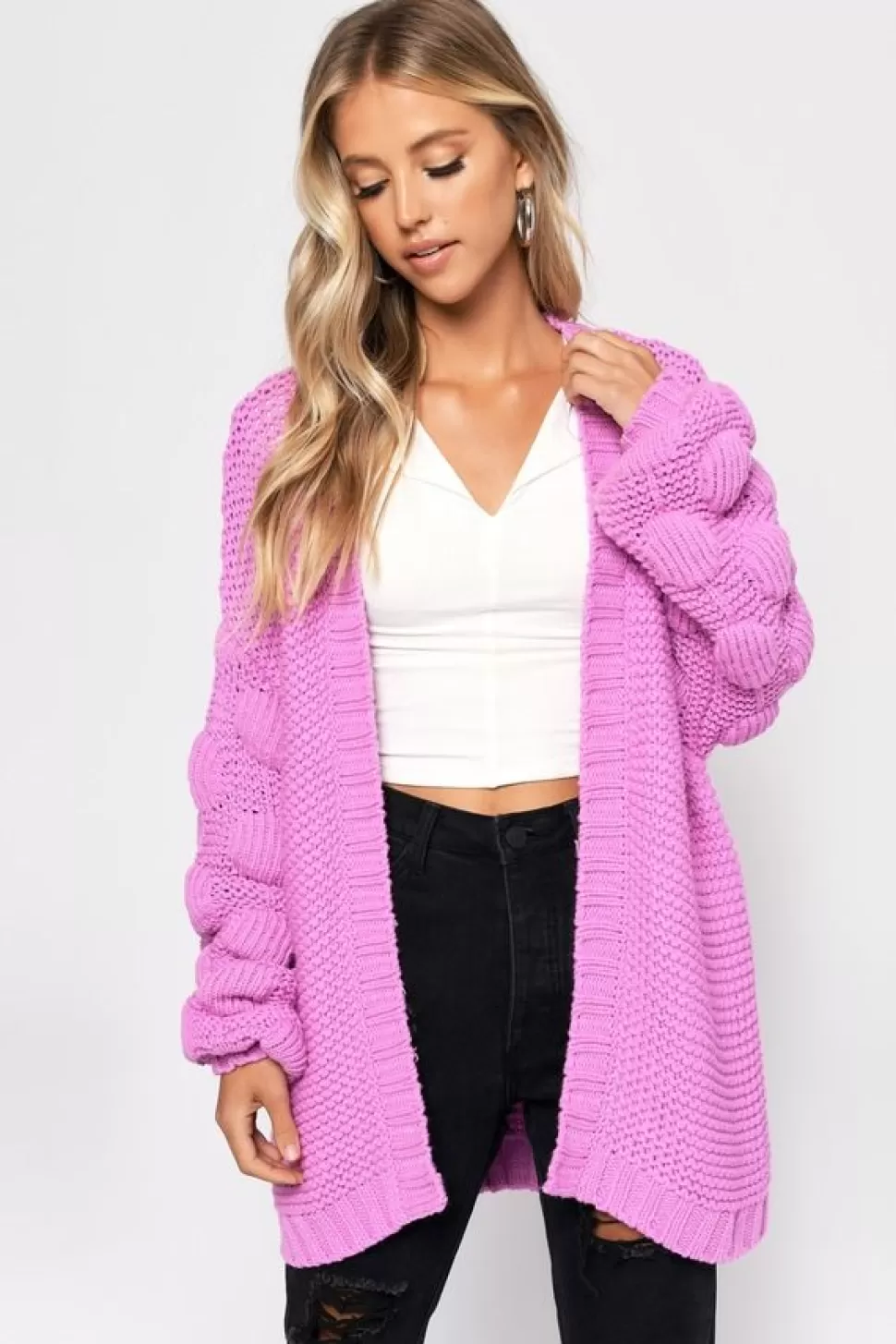 Jackets*Tobi Shannon Oversized Cardigan Pink | Merlot