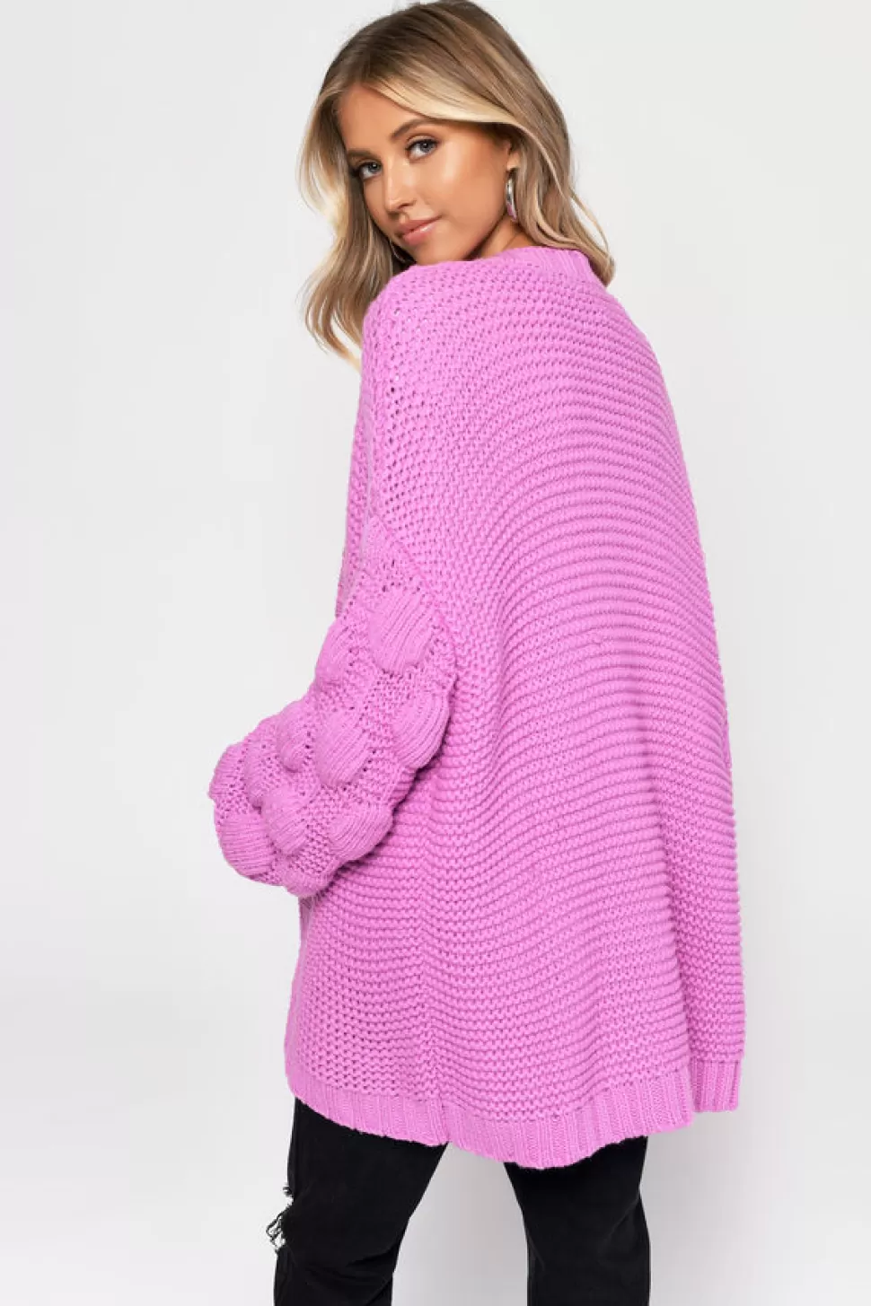 Jackets*Tobi Shannon Oversized Cardigan Pink | Merlot