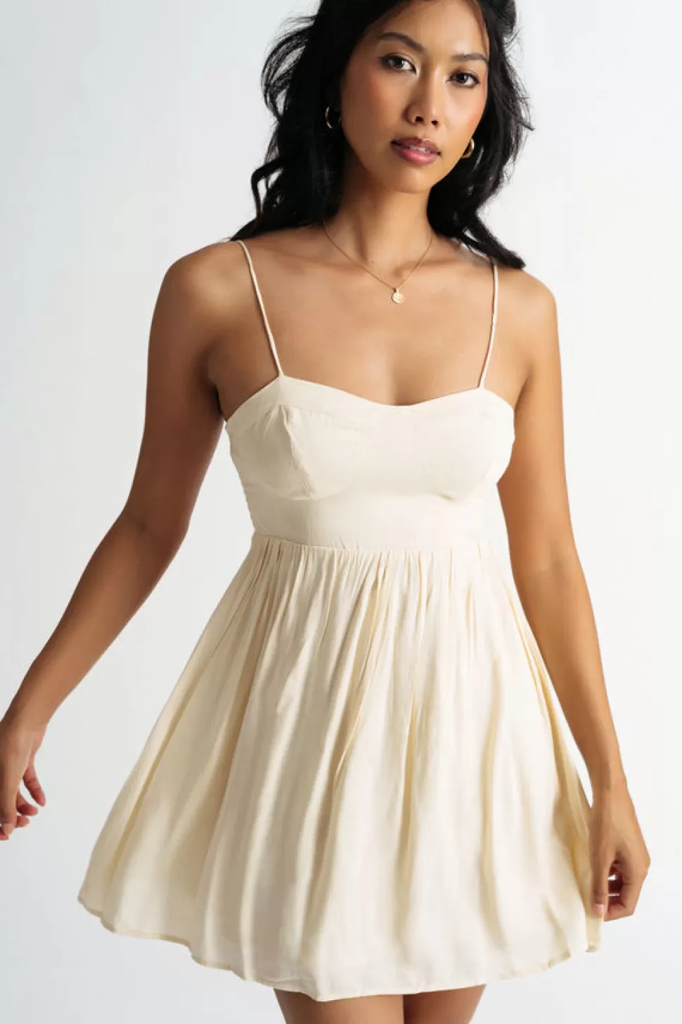 Sundresses*Tobi Small Talk Bustier Empire Waist Skater Dress Cream