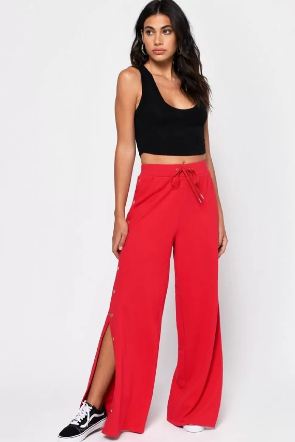 Pants*Tobi Snap Out Of It Drawstring Sweatpants Red